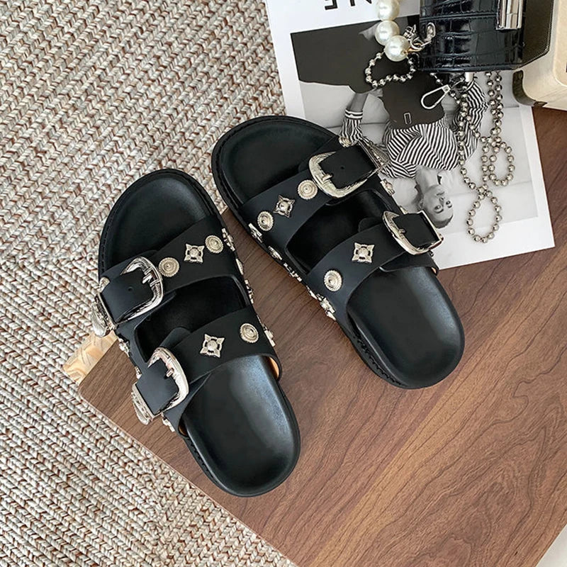 Fashion Women Slippers Street Punk - Hiddengem