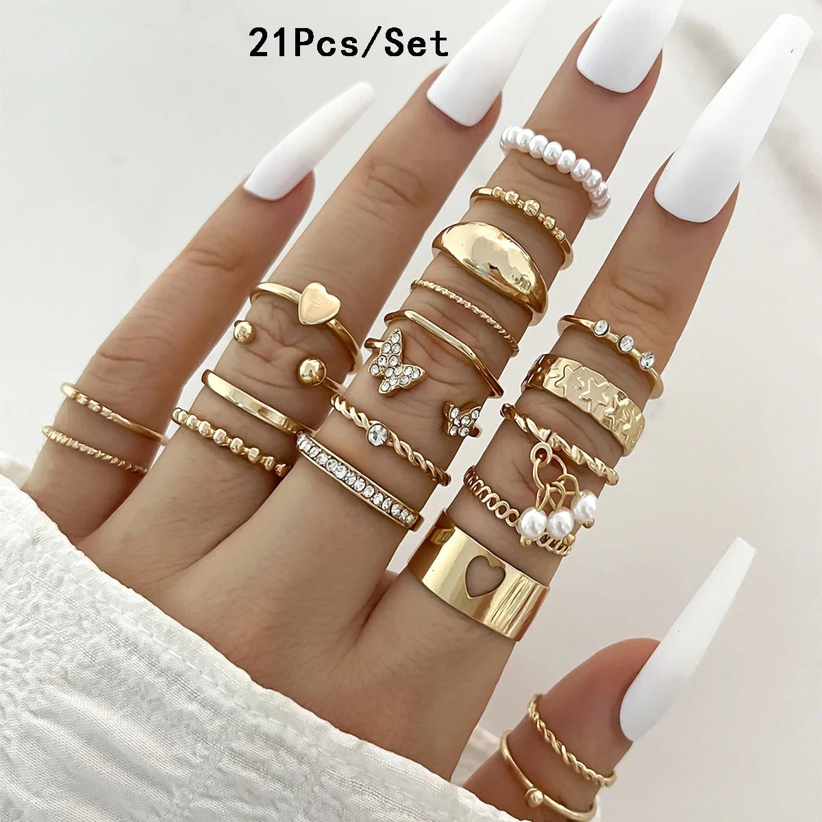 30Pcs Bohemian Geometric Knuckle Rings - Hiddengem