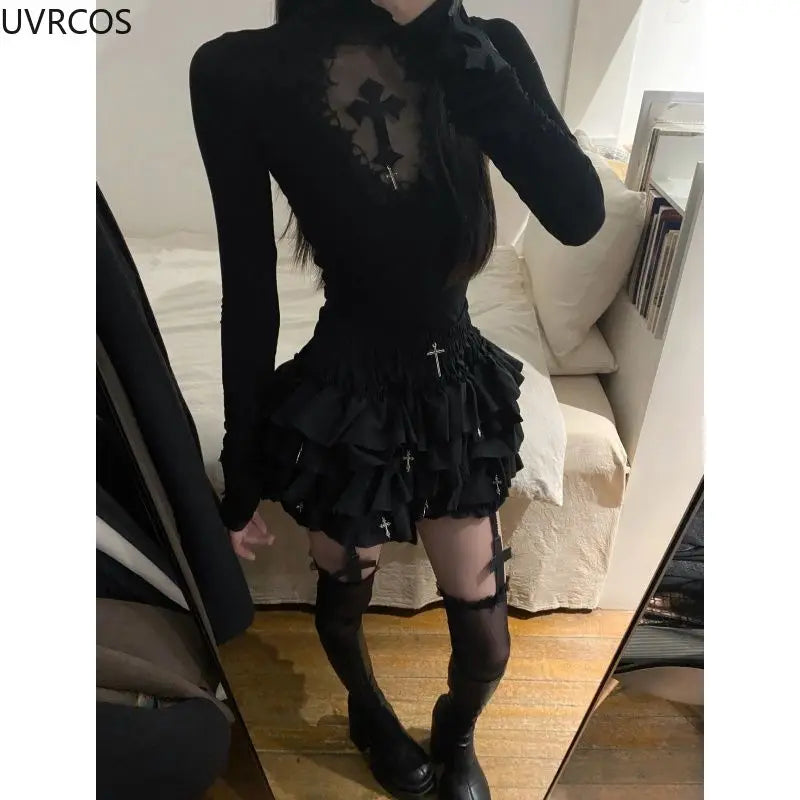 Dark Gothic Lolita 2 Piece - Hiddengem