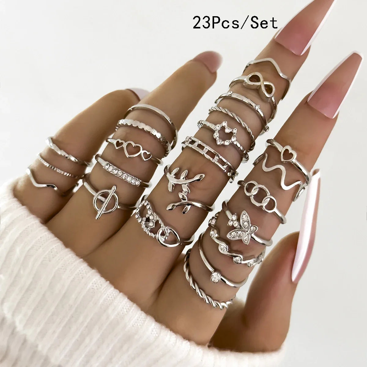 30Pcs Bohemian Geometric Knuckle Rings - Hiddengem