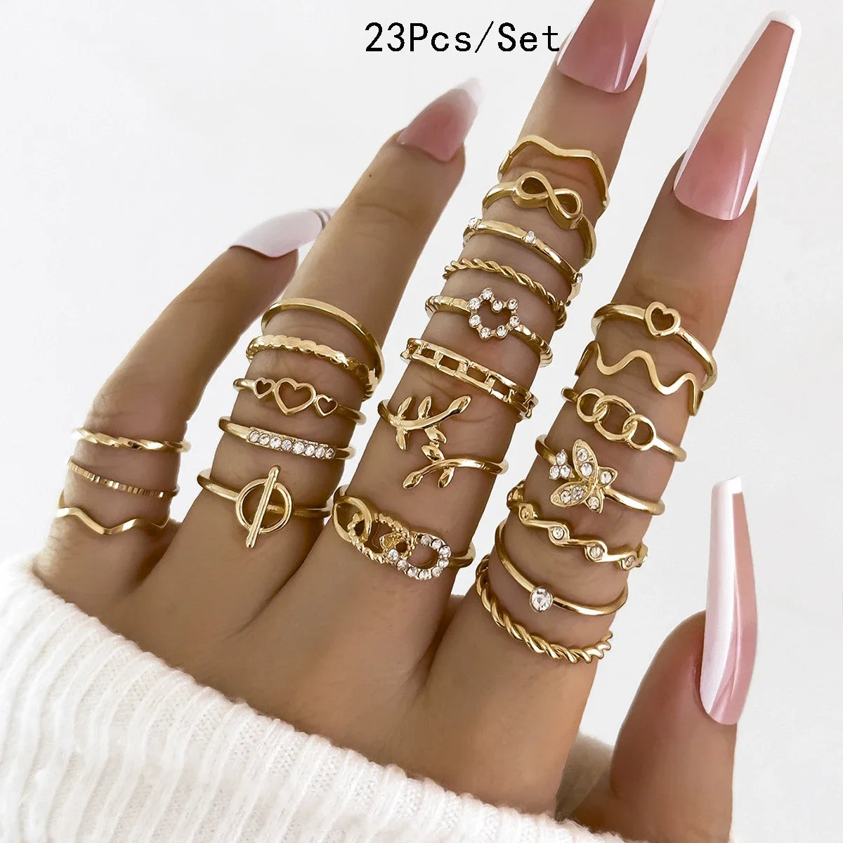 30Pcs Bohemian Geometric Knuckle Rings - Hiddengem