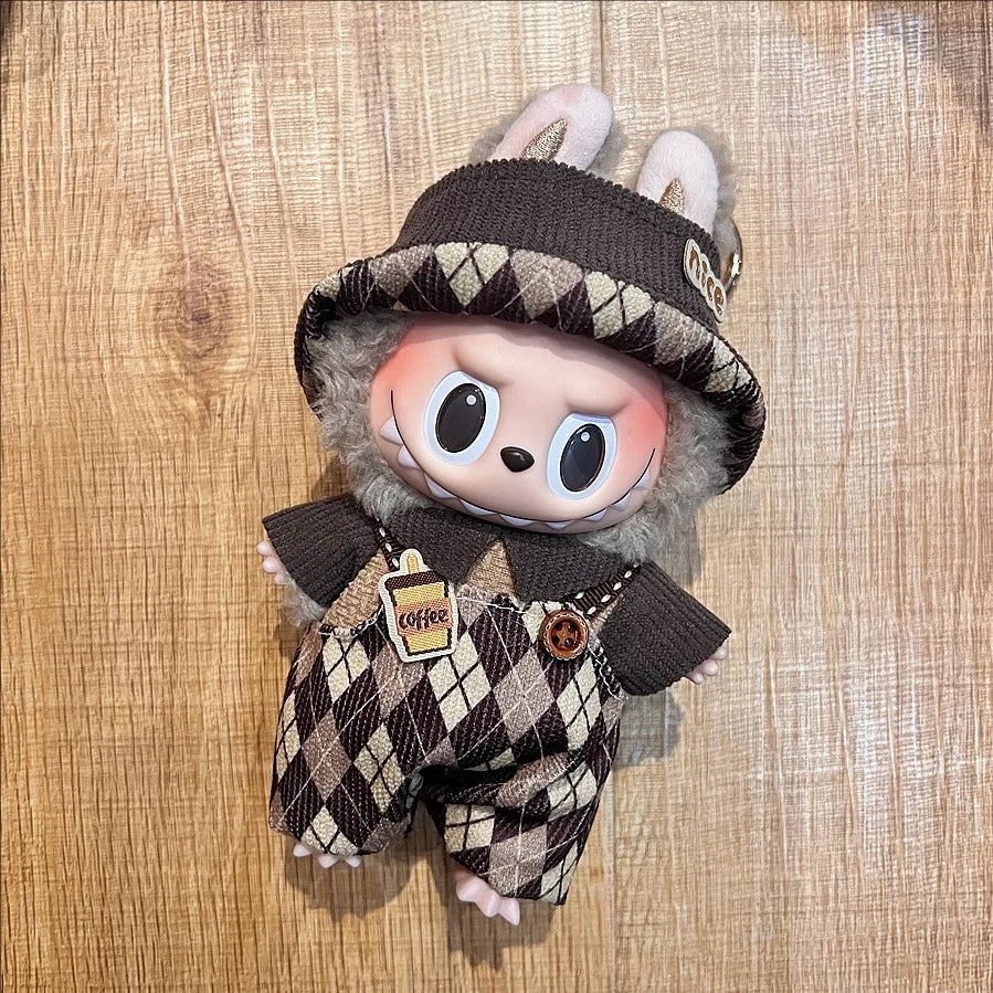2025 New Labubu Clothing Popular New Products Fashion Velcro 17cm Doll Cute Dress Casual Set Skirt Plush Toy Clothing