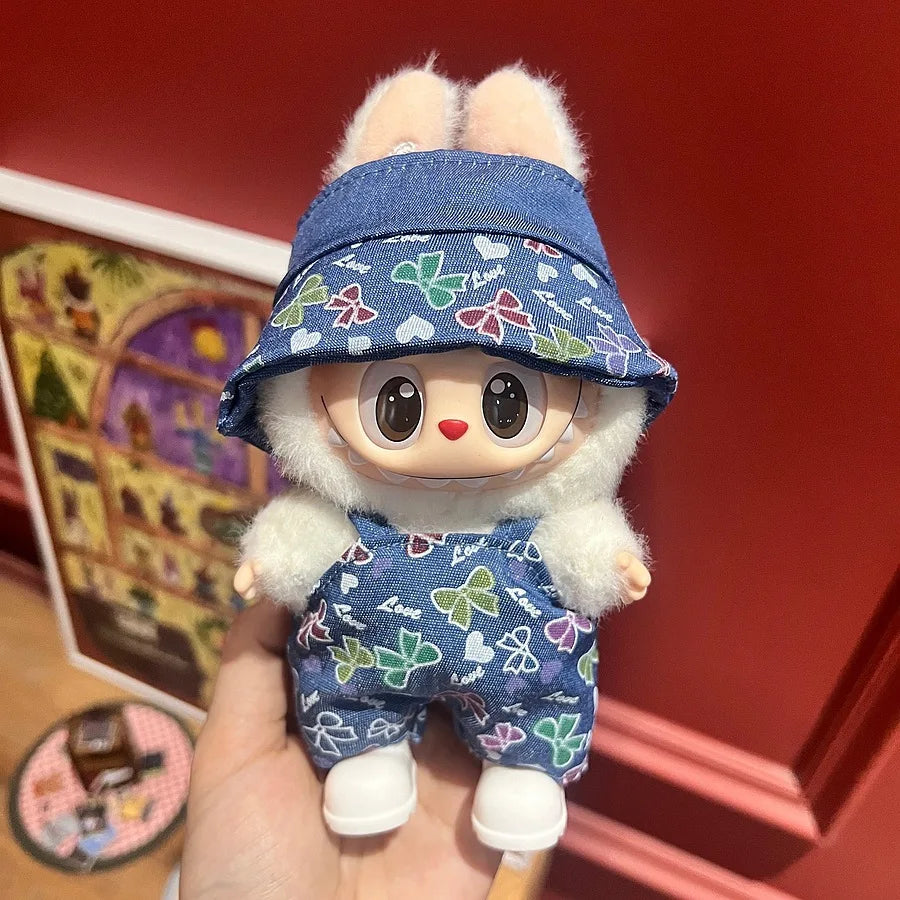 2025 New Labubu Clothing Popular New Products Fashion Velcro 17cm Doll Cute Dress Casual Set Skirt Plush Toy Clothing