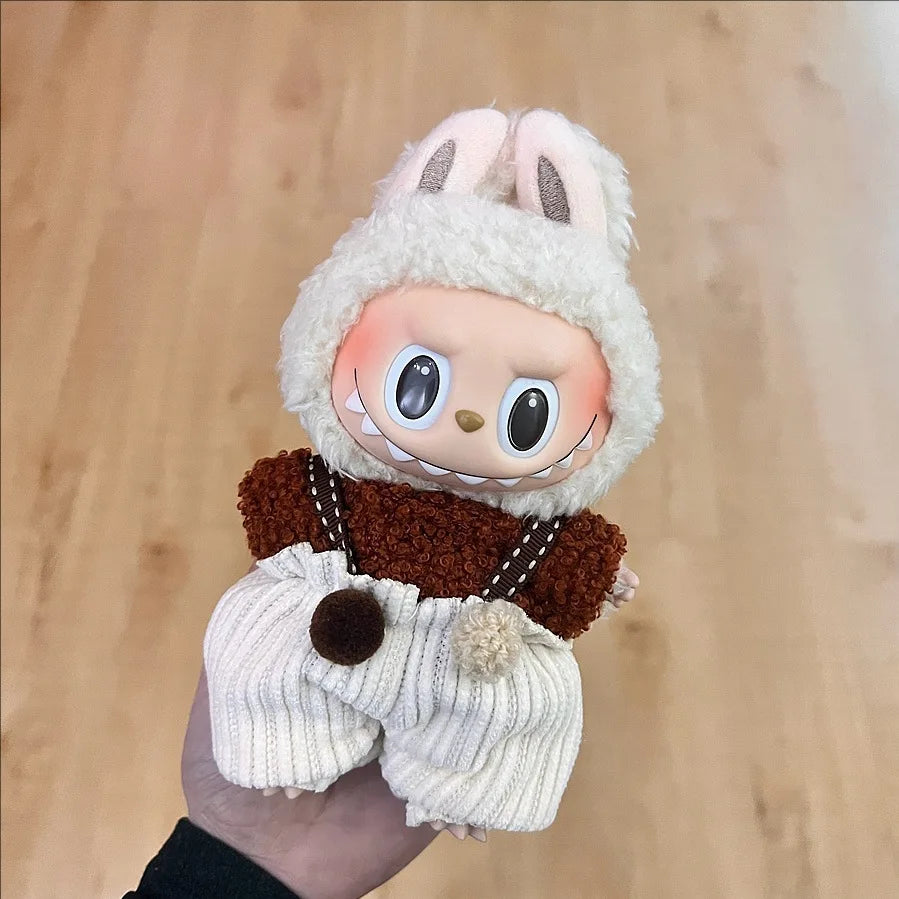 2025 New Labubu Clothing Popular New Products Fashion Velcro 17cm Doll Cute Dress Casual Set Skirt Plush Toy Clothing