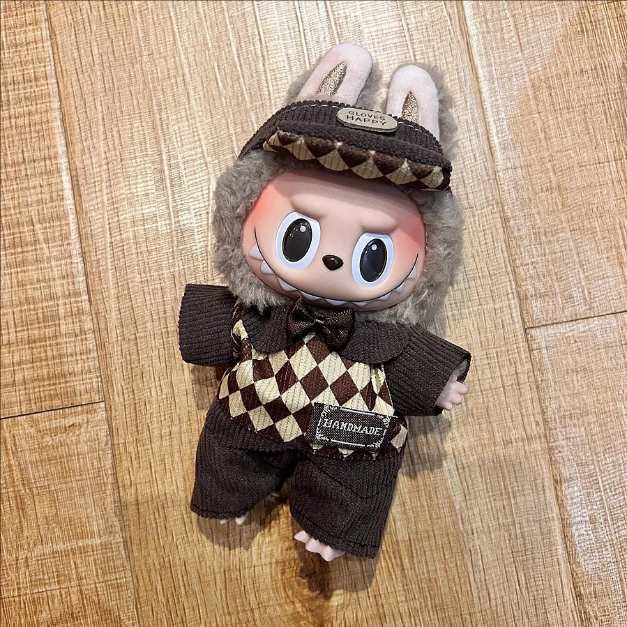 2025 New Labubu Clothing Popular New Products Fashion Velcro 17cm Doll Cute Dress Casual Set Skirt Plush Toy Clothing