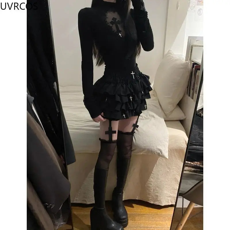 Dark Gothic Lolita 2 Piece - Hiddengem