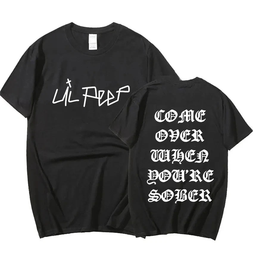 Lil Peep Sus Boy Pink Graphic T Shirt Men's Cool Hip Hop Rapper T-Shirt Men Women Short Sleeve T Shirts Gothic Streetwear