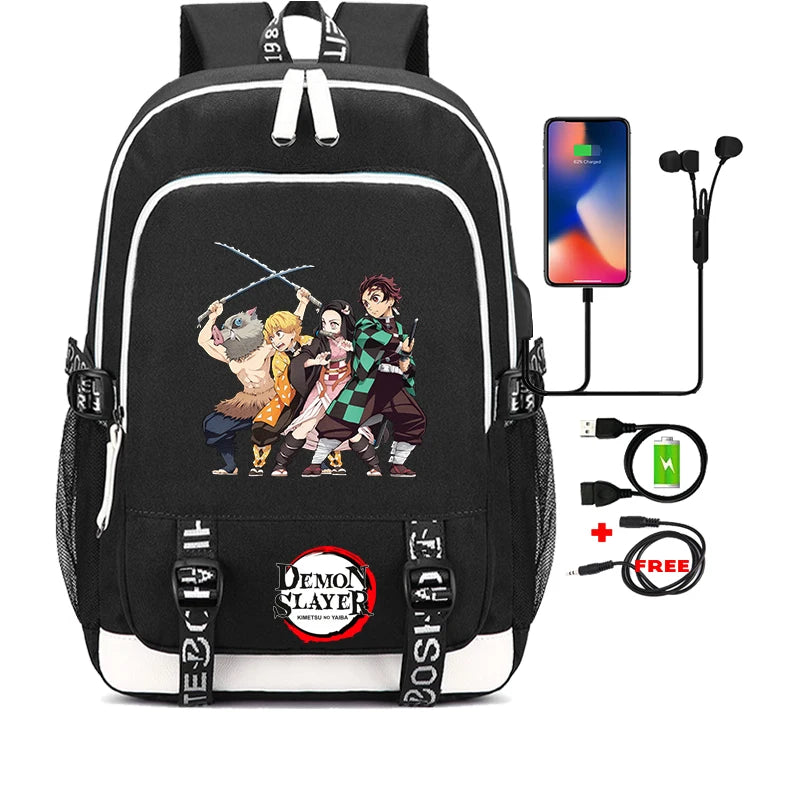 Demon Slayer Backpack Set - 3PC Anime School Bag Collection - Hiddengem