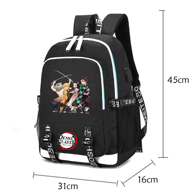 Demon Slayer Backpack Set - 3PC Anime School Bag Collection - Hiddengem