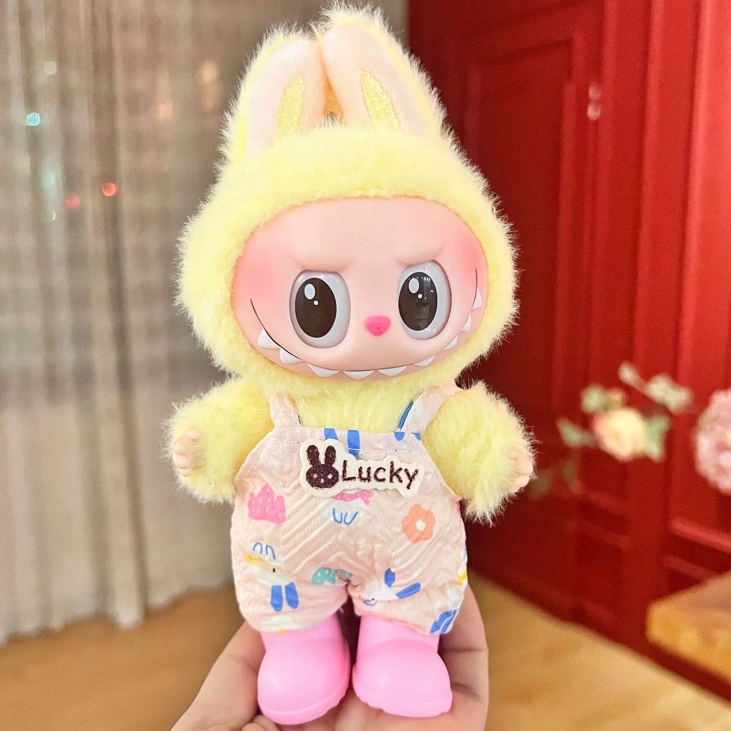 2025 New Labubu Clothing Popular New Products Fashion Velcro 17cm Doll Cute Dress Casual Set Skirt Plush Toy Clothing