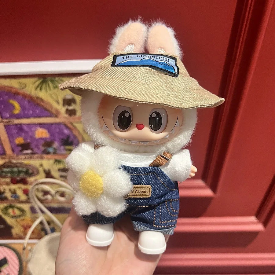 2025 New Labubu Clothing Popular New Products Fashion Velcro 17cm Doll Cute Dress Casual Set Skirt Plush Toy Clothing