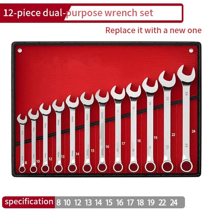 Wrench Set with Roll-Up Pouch, 6-24mm, - Hiddengem