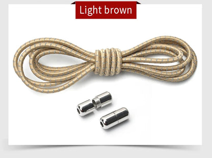 New Reflective Circular Elastic Shoe laces No Tie Shoelaces Metal Lock Lazy Laces for Kids and Adult One size fits all shoe - Hiddengem