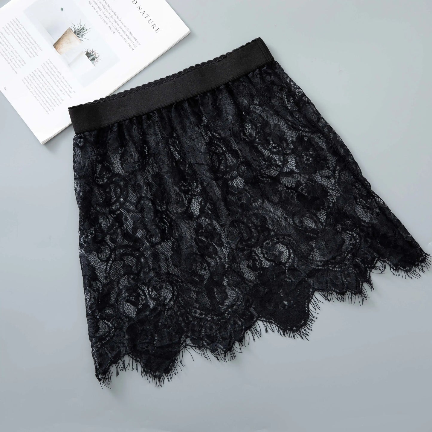 Mesh Lace Transparent Mini Tulle Skirt - Hiddengem