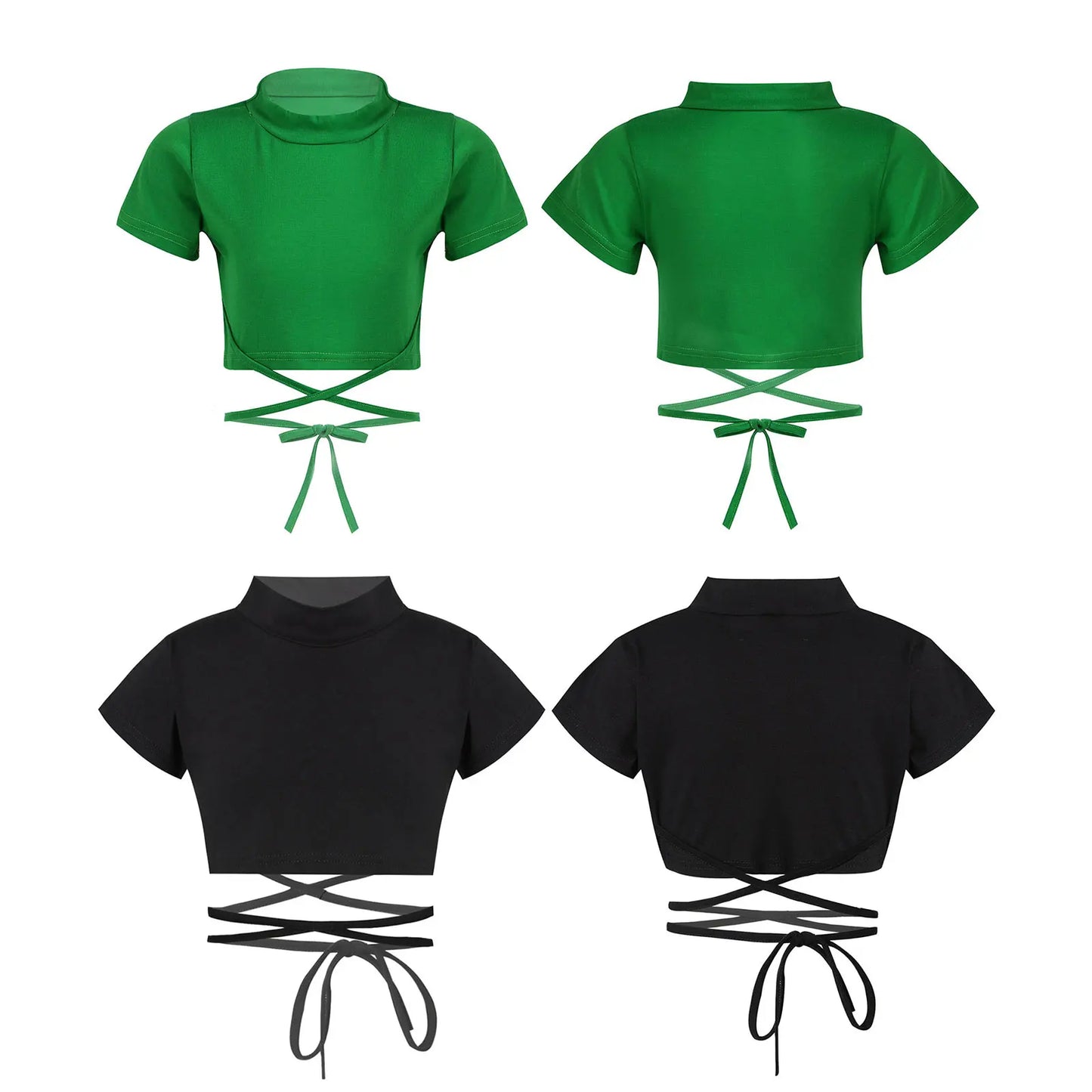 Jazz Costume Hip Hop Girls Clothing Black Tops Short Sleeve Hip Hop Crop Top Tshirt For Kids Performance Modern Dancing Clothes