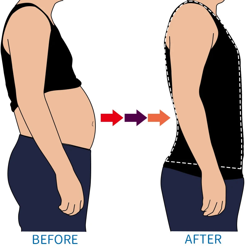Men's shaper Underwear Waist Trainer Corrective Posture Vest Corset - Hiddengem
