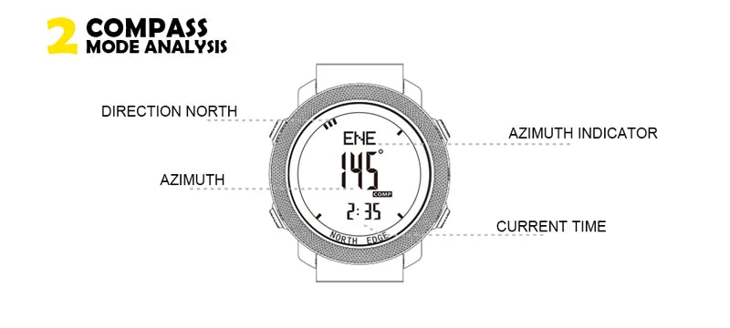 NORTH EDGE Men's sport Digital watch Hours Active lifestyle - Hiddengem