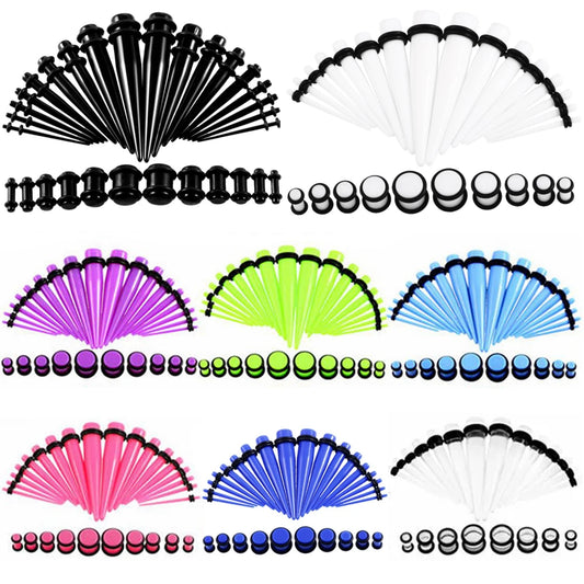 36pcs/lot Acrylic Ear Gauge multi color - Hiddengem