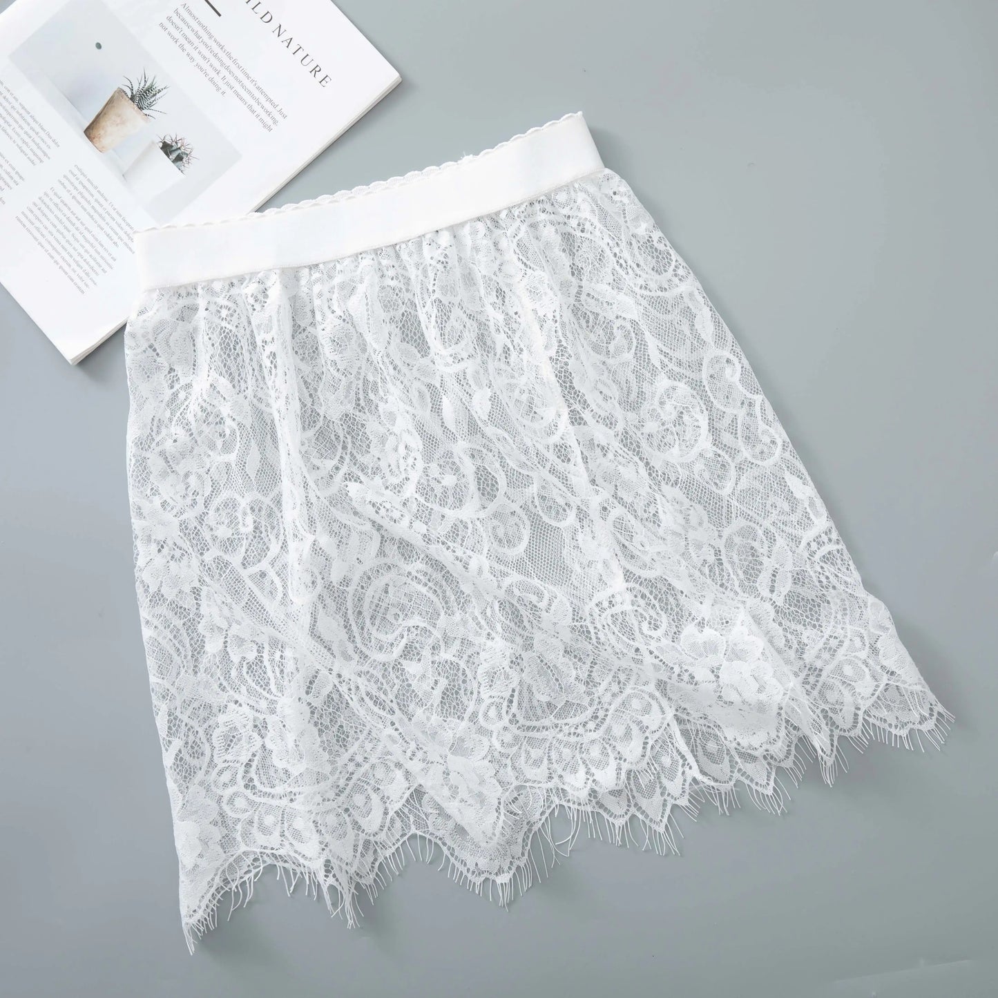 Mesh Lace Transparent Mini Tulle Skirt - Hiddengem
