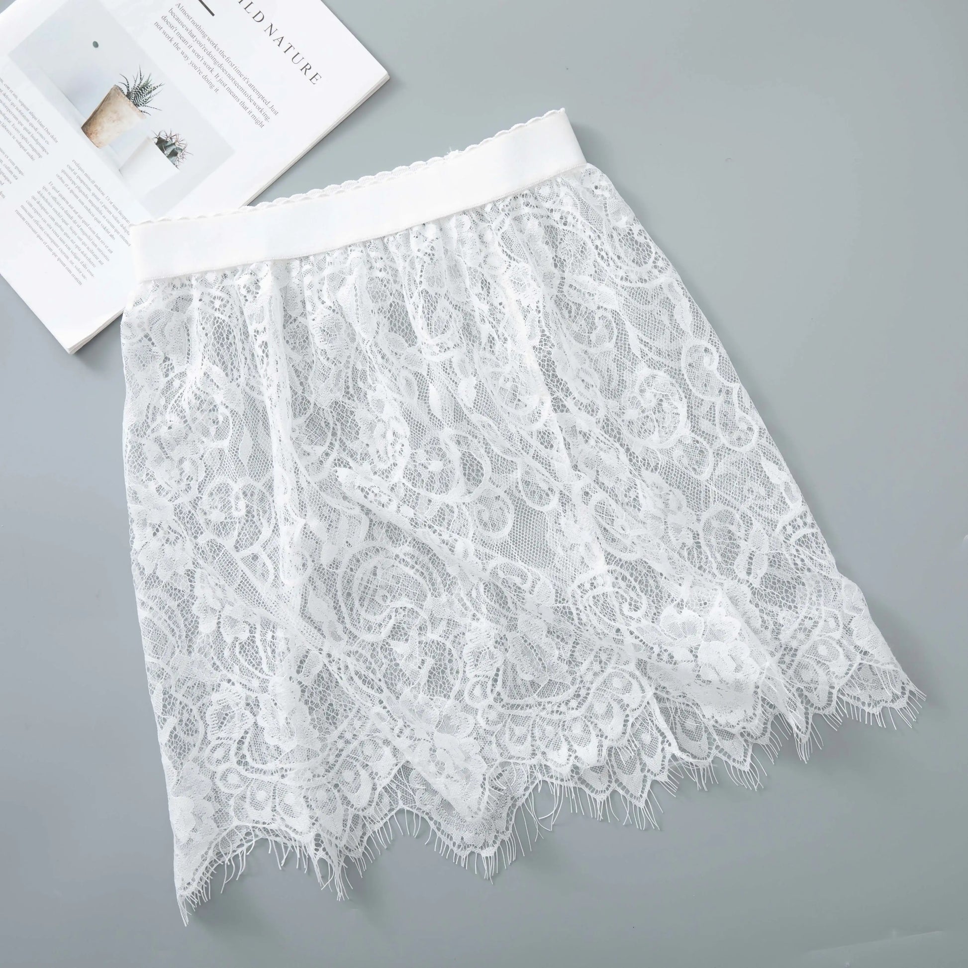 Mesh Lace Transparent Mini Tulle Skirt - Hiddengem