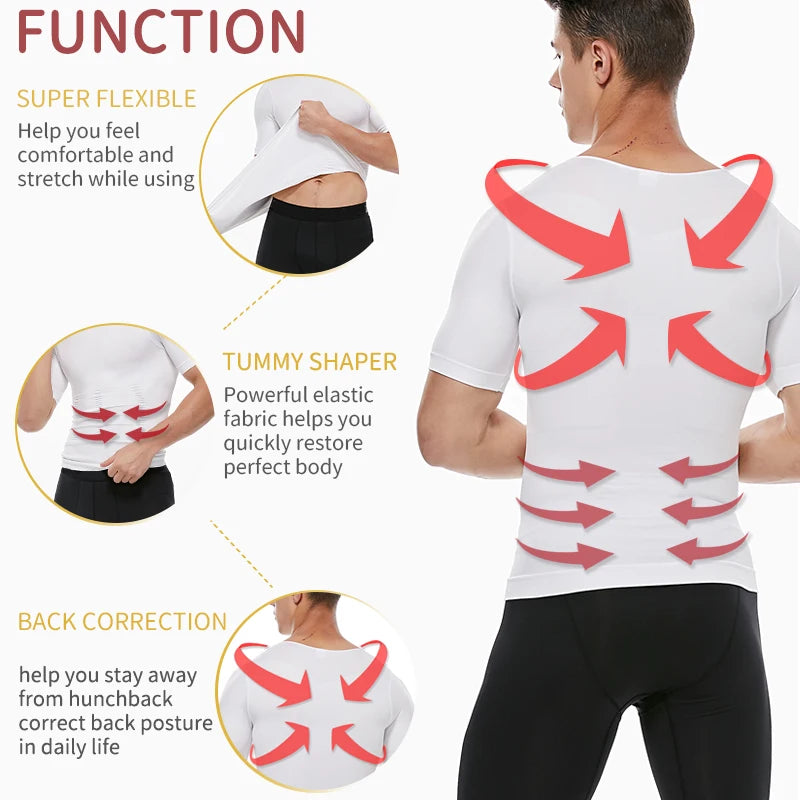 Men's shaper Underwear Waist Trainer Corrective Posture Vest Corset - Hiddengem