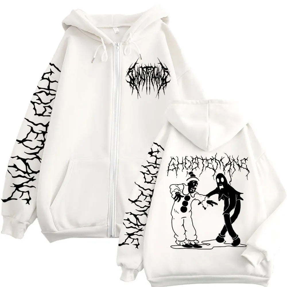 Ghostemane Print Zipper Hoodie