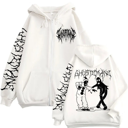 Ghostemane Print Zipper Hoodie