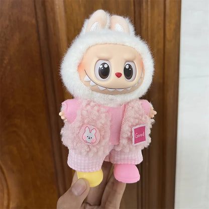 2025 New Labubu 17cm Doll Clothes Outfit Accessories for Korea Kpop Exo Labubu V1 V2 Idol Cool Handsome Clothing Gift