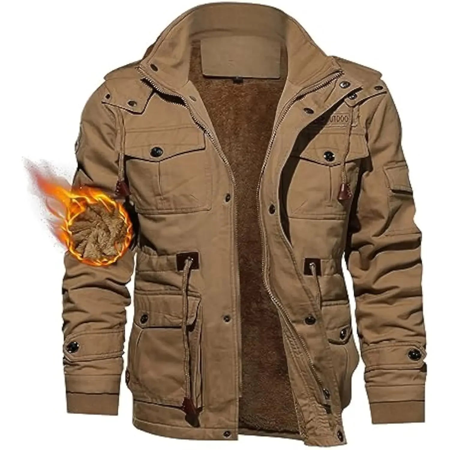 Mens Winter New Hooded Parkas Cargo Coats - Hiddengem
