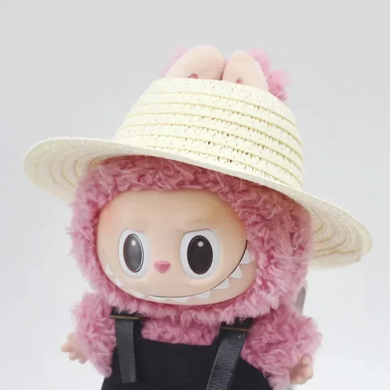 Labubu open top straw hat