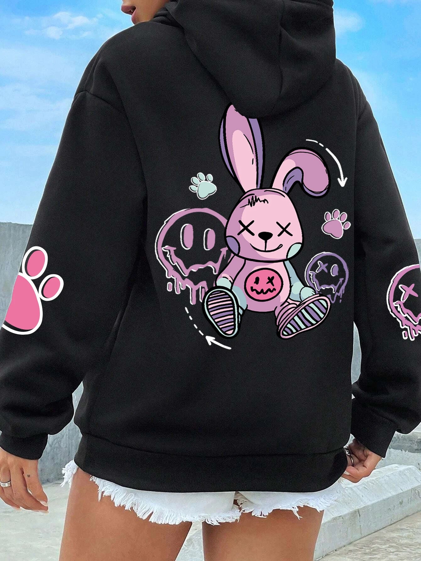 Ladies Hip Hop Street Casual Printed Hoodie
