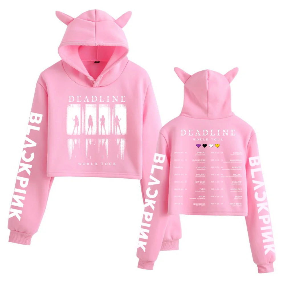 Deadline Black World Tour Crop Tops Cat - Hiddengem