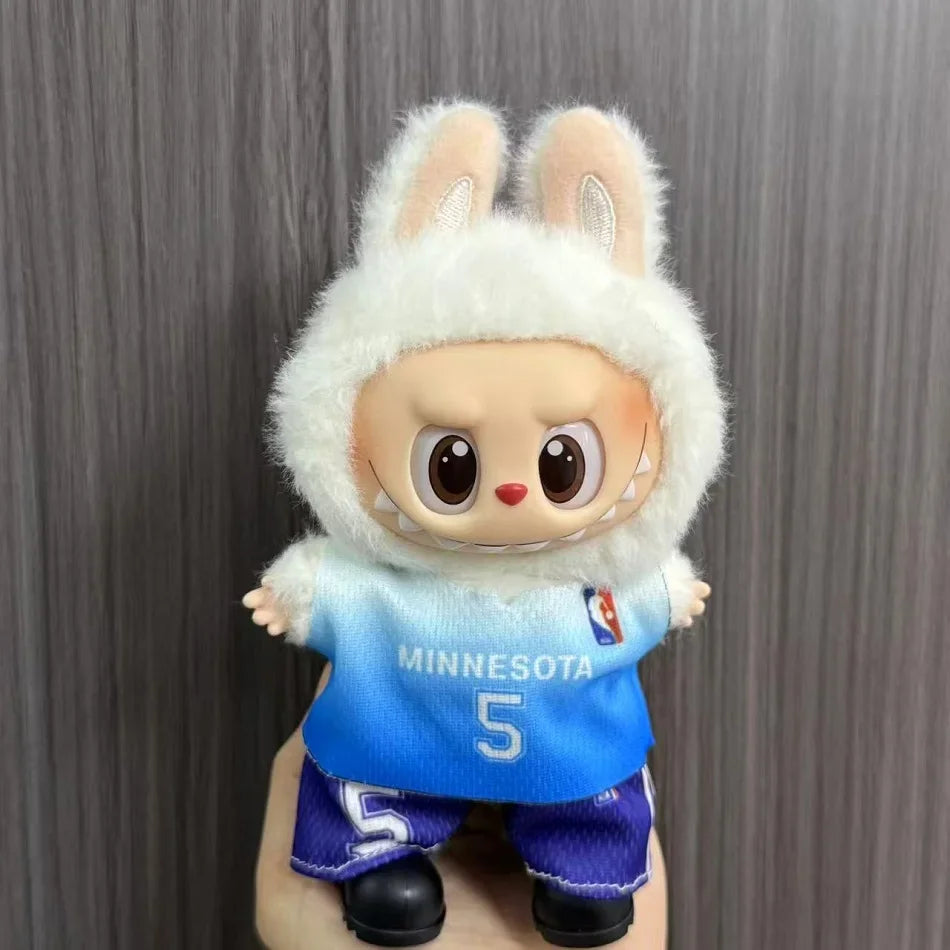 Anime Labubu Clothes Football basketball jerseys Labubu Idol V1 V2 Dolls Clothing Accessories 15/17cm Plush Doll Universal