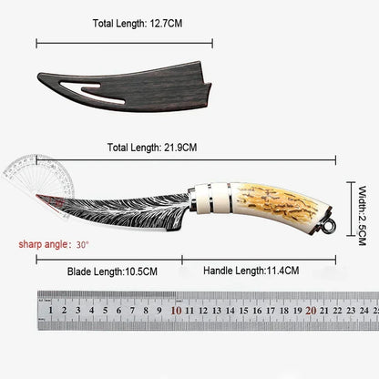 Stainless Steel Curved Blade Damascus design - Hiddengem