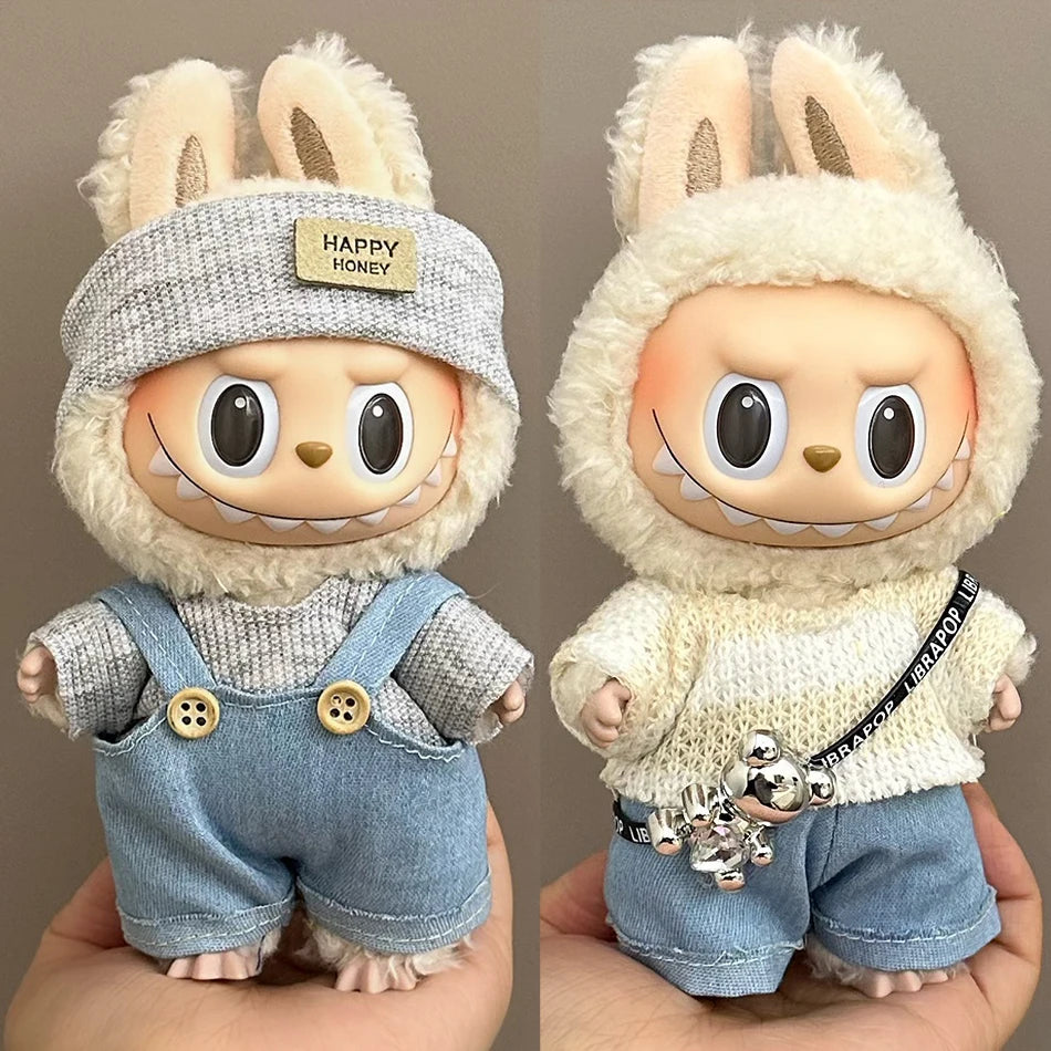 Labubu Clothes Fashion Overalls Labubu Idol V1 V2 Dolls Clothing Accessories 15/17cm Plush Doll Universal Toy Gifts Hot In Stock