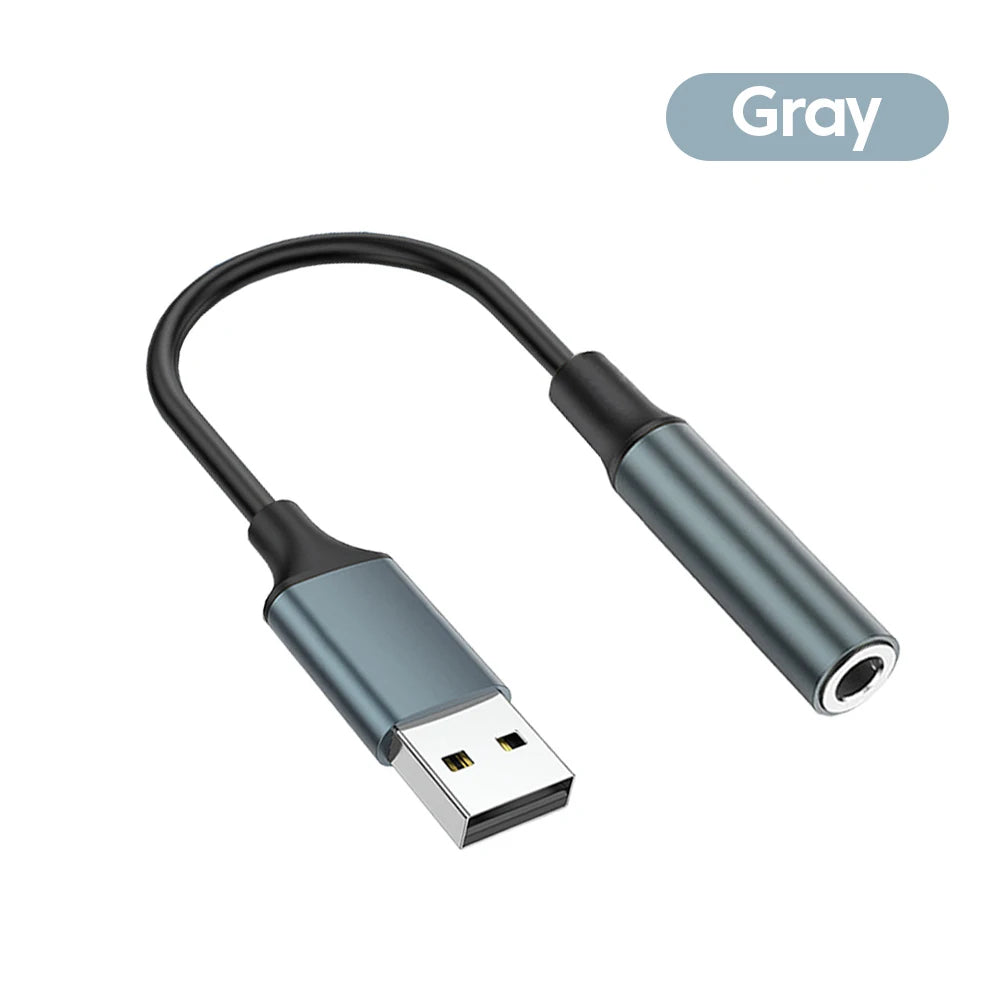 USB to 3.5MM Audio AUX Cable Adapter External Sound Card - Hiddengem