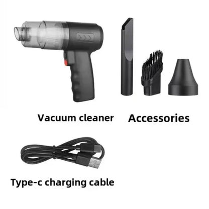 Black Portable Car Cordless Rechargeable 3-in-1 Vacuum - Hiddengem