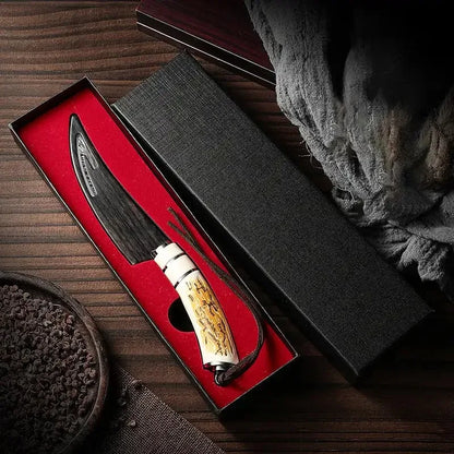 Stainless Steel Curved Blade Damascus design - Hiddengem