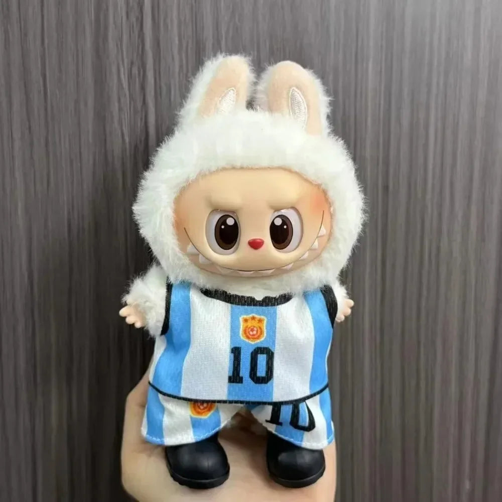 Anime Labubu Clothes Football basketball jerseys Labubu Idol V1 V2 Dolls Clothing Accessories 15/17cm Plush Doll Universal