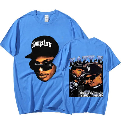 90s rapper Eazy E graphic T-shirt for men - Hiddengem