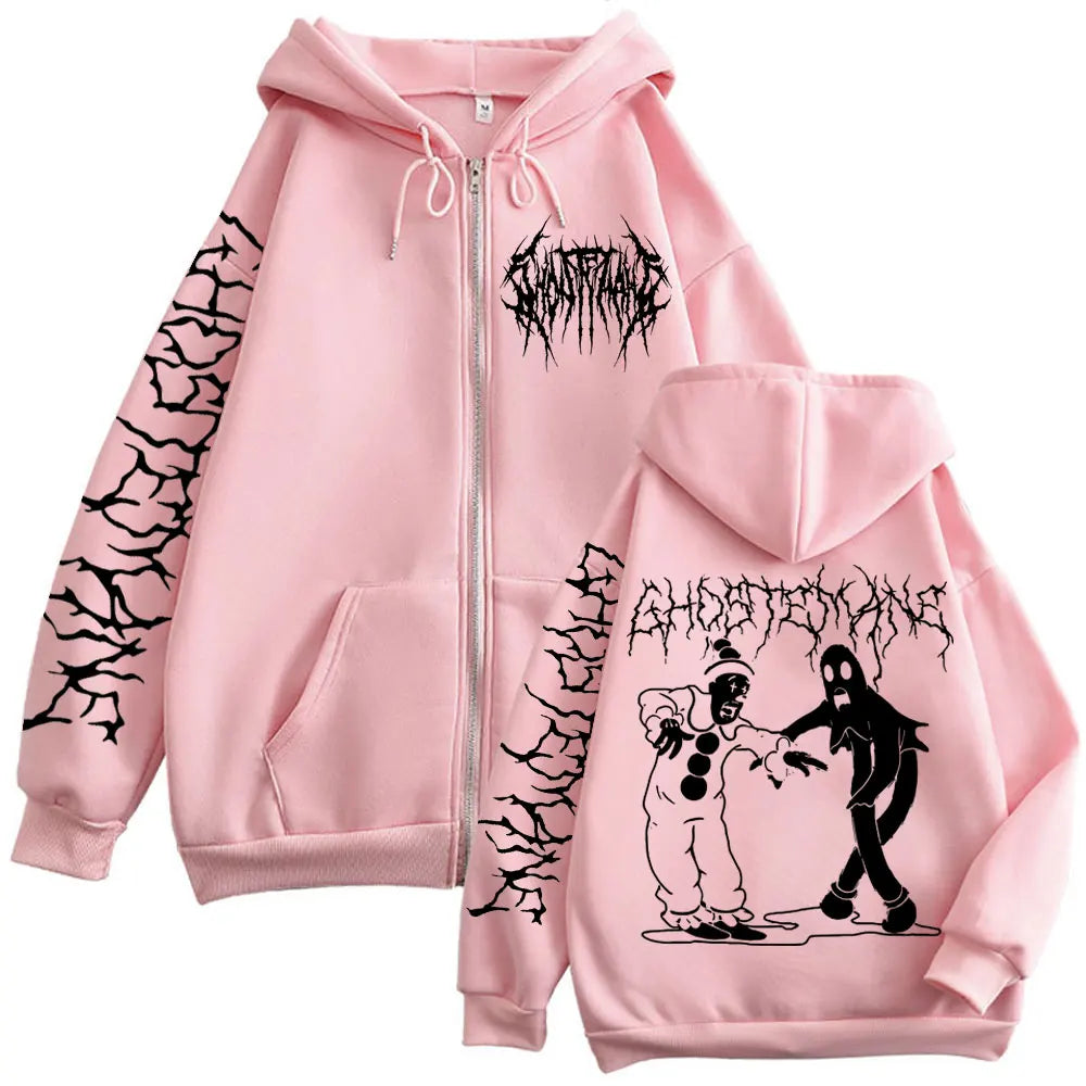 Ghostemane Print Zipper Hoodie