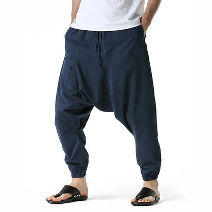 Men Hiphop Harem Pants Baggy Casual Yoga Loose Drop Crotch Trouser