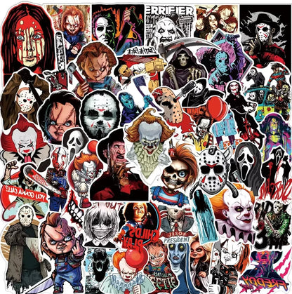 100Pcs Mixed Horror Movie Character Stickers - Hiddengem