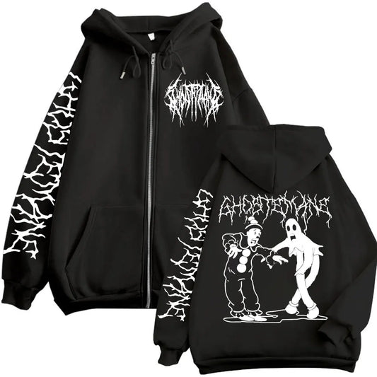 Ghostemane Print Zipper Hoodie
