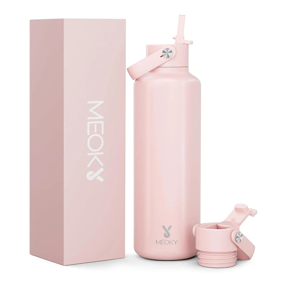 Meoky 24oz Insulated Tumbler With 2 Spout Lid And Straw - Hiddengem