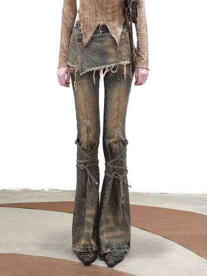 Low Waist Bootcut Jeans - Hiddengem
