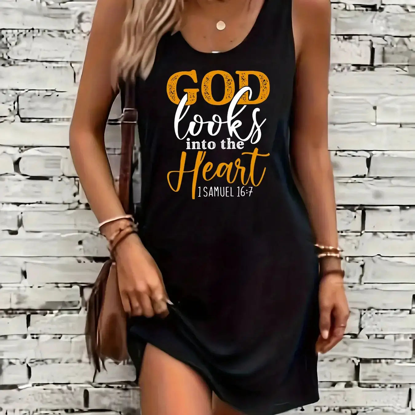 heart printed black sleeveless vest dress punk style - Hiddengem