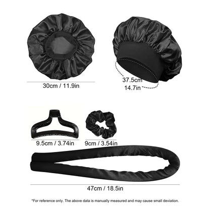 4pcs in 1 Sponge Hair Curlers with 1 Clips & 2 Scrunchies -