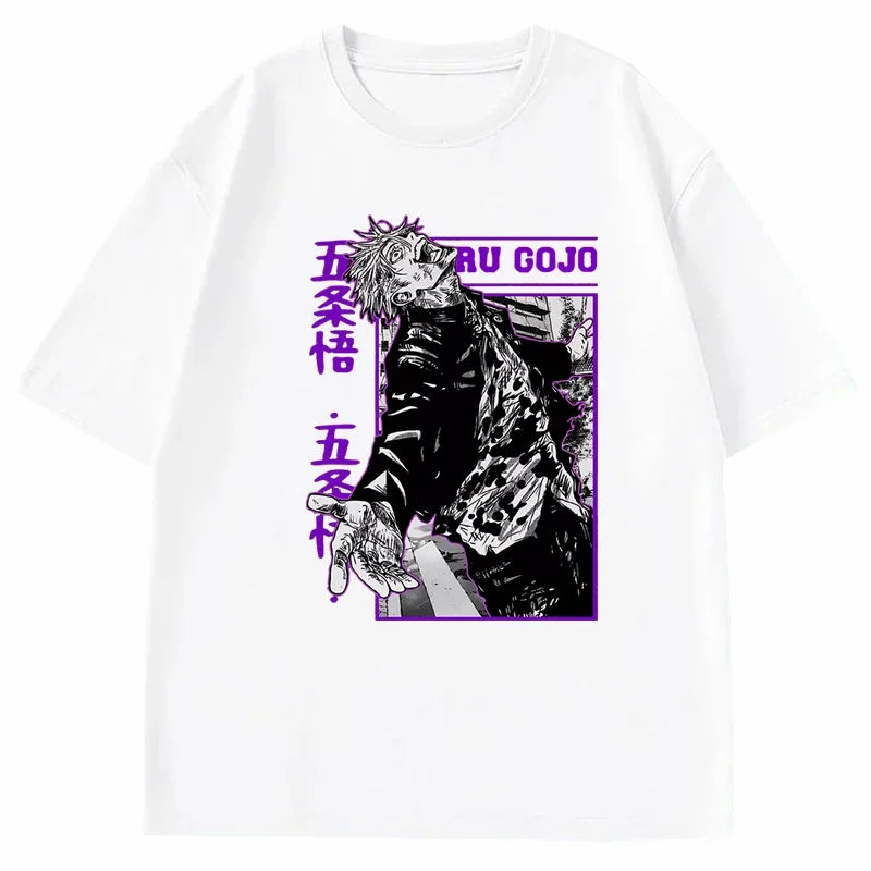 Anime Gojou Satoru Jujutsu Kaisen Print Tops - Hiddengem