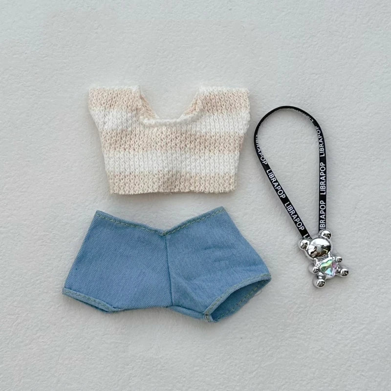 Labubu Clothing Accessories for V1 V2 V3 DIY Doll Clothes Fashion Birthday Gift Children's Toys Cute Ragdoll Skirts Bundle Pants